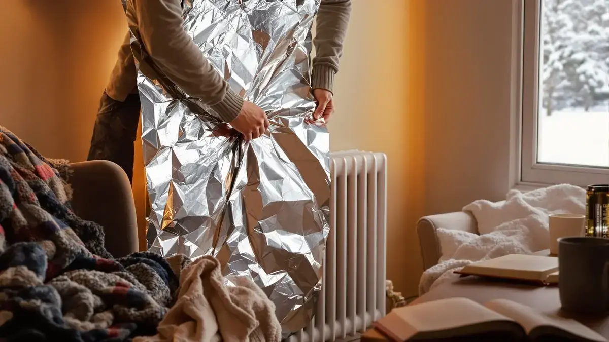 Ik probeerde aluminiumfolie achter de radiator te plaatsen en ontdekte waarom mijn kamer niet beter opwarmt